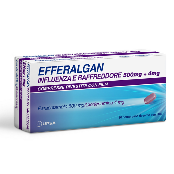 Efferalgan Influenza e Raffreddore 16 compresse rivestite 500mg + 4mg