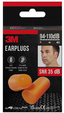 Tappi auricolari Earplugs 3M in Schiuma di Poliuretano Arancione e custodia 4 Paia