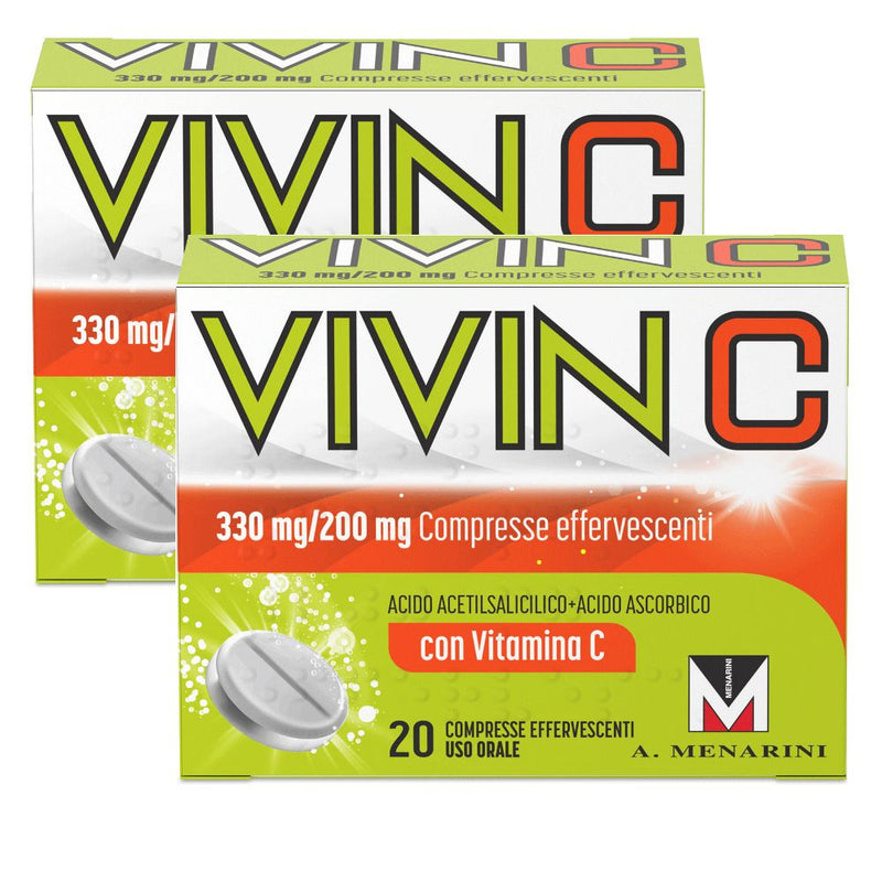 Vivin C 20 Compresse Effervescenti 330mg Acido Acetilsalicilico+Ascorbico